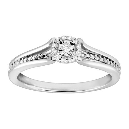Gallery Engagement Ring with Diamonds