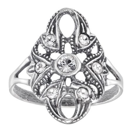Art Nouveau Ring with Swarovski Crystals