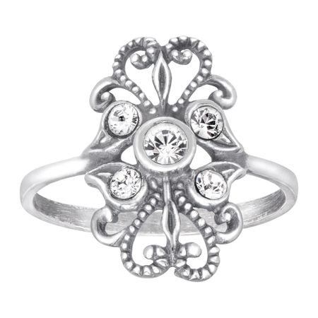 Art Nouveau Ring with Swarovski Crystals