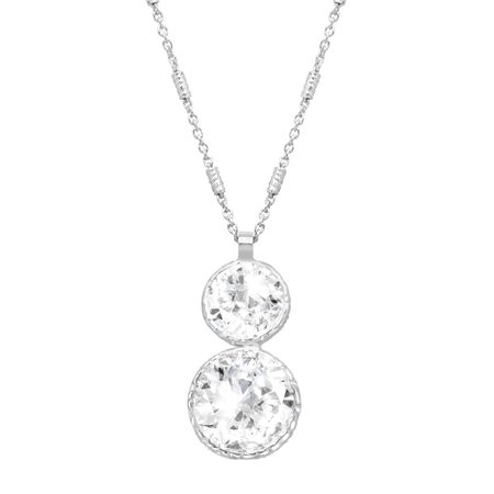 Double Drop Pendant with Swarovski Crystals