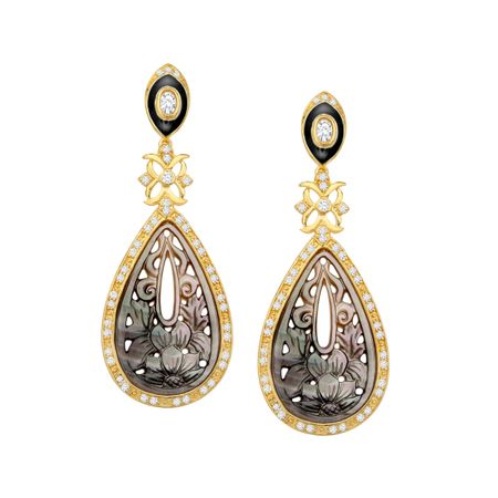 Deluxe Mother-of-Pearl Earrings with Cubic Zirconia