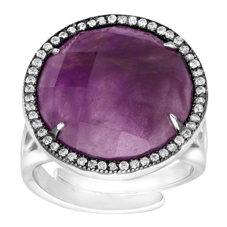Amethyst & Cubic Zirconia Ring
