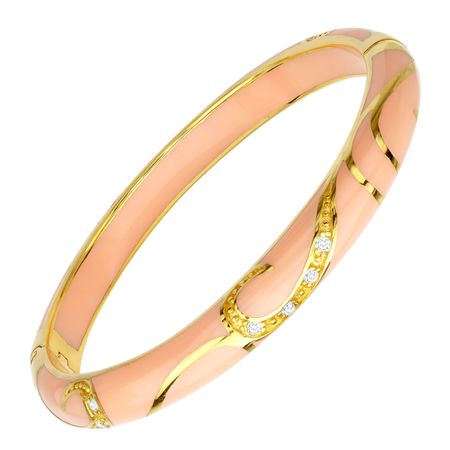 Peach Flourish Bangle Bracelet