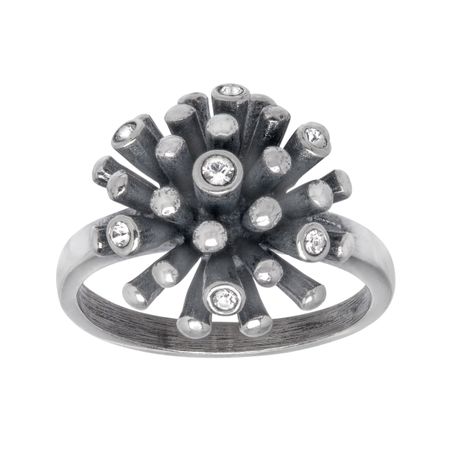 Art Deco Ring with Swarovski Crystals