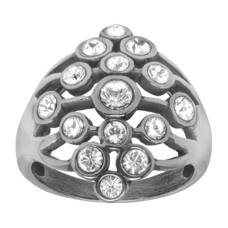 Art Deco Cluster Ring with Swarovski Crystals