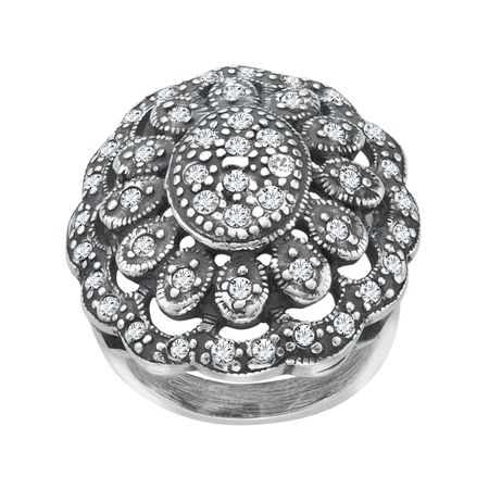 Art Nouveau Ring with Swarovski Crystals