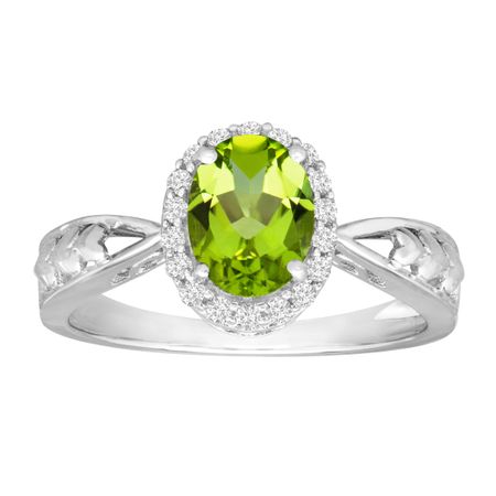1 1/3 ct Peridot & White Topaz Ring