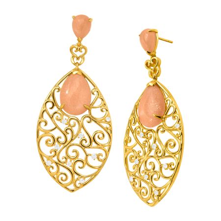 Dancing Vines Sunstone Drop Earrings