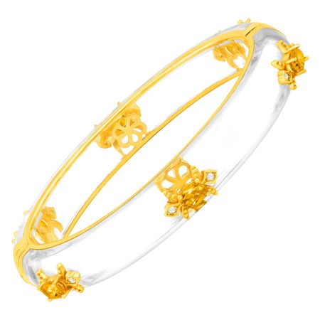 Fleur De Lis Bangle with Citrine