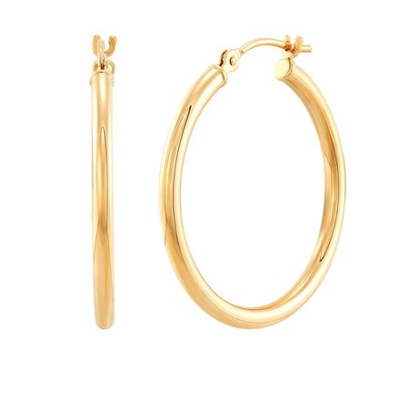25 mm Classic Hoop Earrings, Yellow