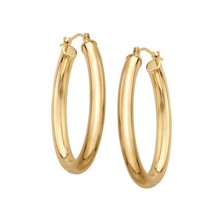 Oval Tube Hoop Earrings