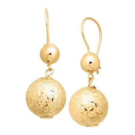Double Bead Textured Drop Earrings