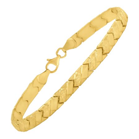 Stamped 'X' Link Bracelet