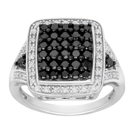 1 ct Black & White Diamond Ring