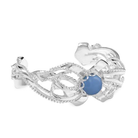 Blue Chalcedony Bow Cuff Bracelet