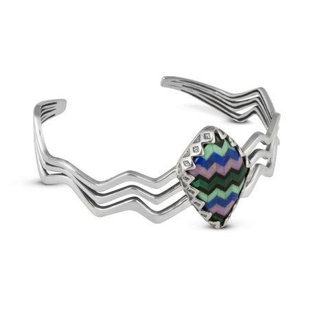 Multi-Stone Inlay Cuff Bracelet