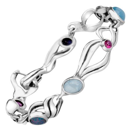 Opal, Aquamarine & Garnet Bracelet