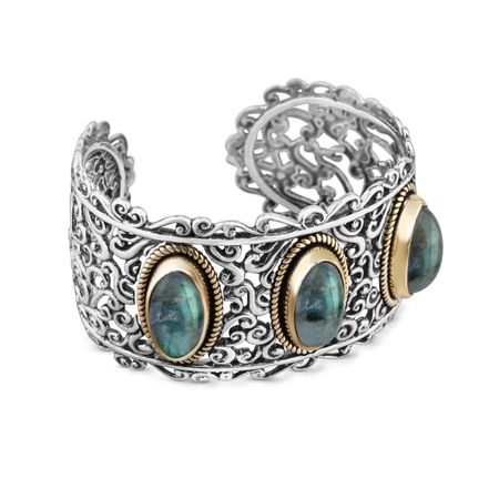 Labradorite Filigree Cuff Bracelet
