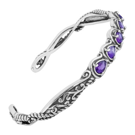 Simply Fabulous 2 1/4 ct Amethyst Five-Stone Cuff Bracelet