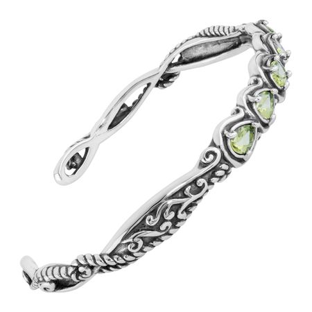 Simply Fabulous 2 ct Peridot Five-Stone Cuff Bracelet