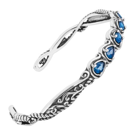 Simply Fabulous 1 7/8 ct London Blue Topaz Five-Stone Cuff Bracelet