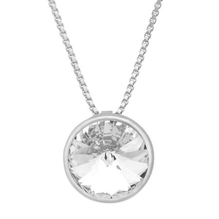 Circle Pendant with White Swarovski Crystals