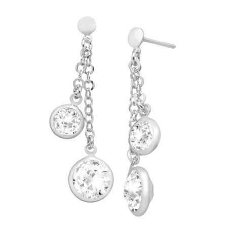 Drop Earrings with White Swarovski Crystals