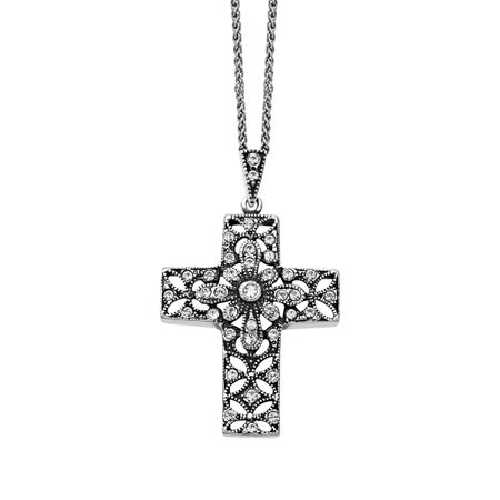 Victorian Cross Pendant with Swarovski Crystals
