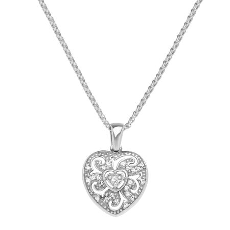 Art Nouveau Heart Pendant with Swarovski Crystals