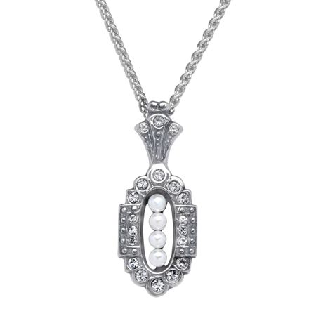 Victorian Pearl Pendant with Swarovski Crystals