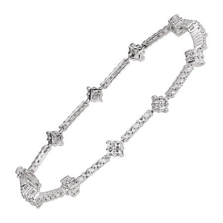 1/10 ct Geometric Station Diamond Bracelet
