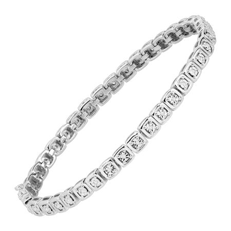 1/5 ct Diamond Square Tennis Bracelet