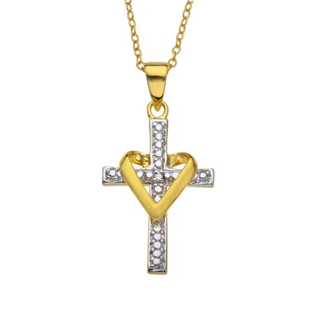 Heart Cross Pendant with Necklace