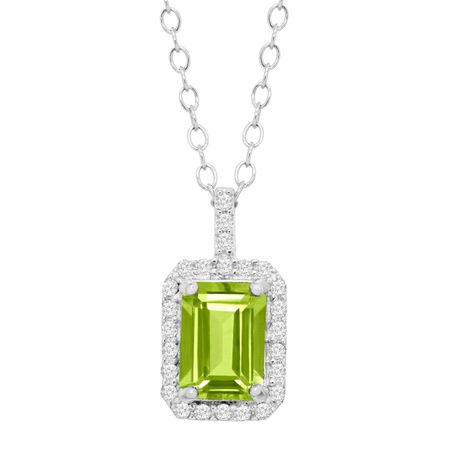1 ct Peridot & Cubic Zirconia Pendant