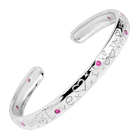 Ruby 'I Love You' Bangle
