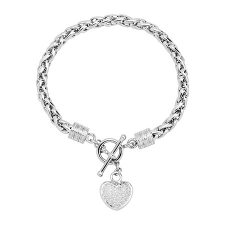 1/8 ct Diamond Heart Charm Bracelet