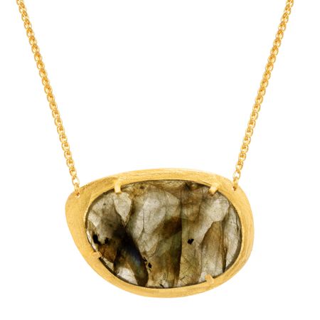 18 ct Labradorite Plate Necklace