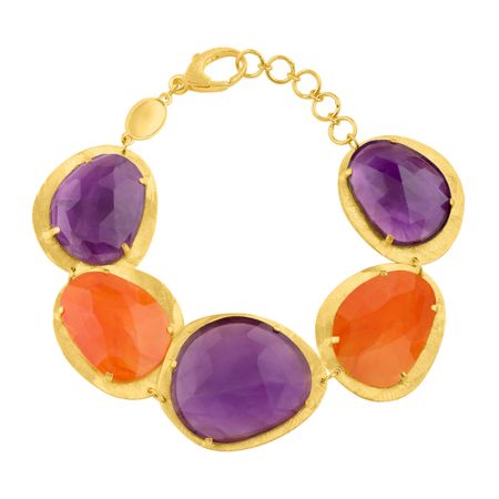 78 ct Amethyst & Carnelian Bracelet