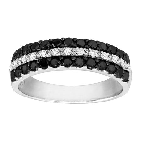 3/4 ct Black & White Diamond Band Ring