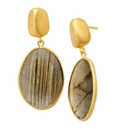 24 ct Labradorite Drop Earrings