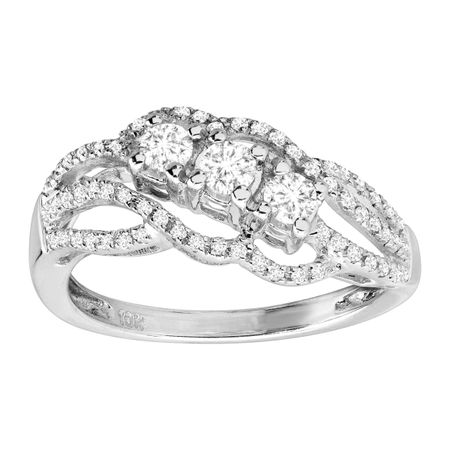 1/2 ct Diamond Bypass Ring