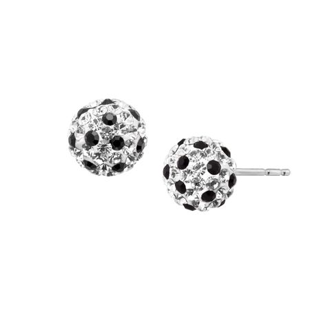 Ball Stud Earrings with Crystals