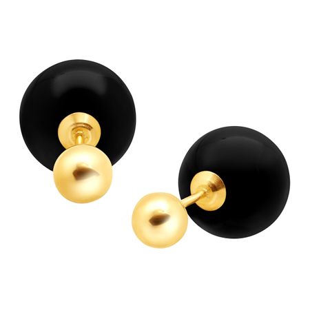 10 mm Onyx Front-Back Earrings