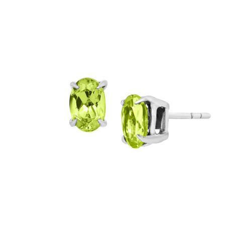 1 ct Oval-Cut Peridot Stud Earrings