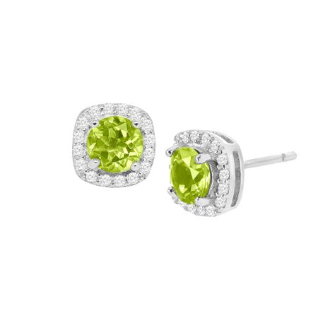 1 1/4 ct Peridot & Cubic Zirconia Stud Earrings