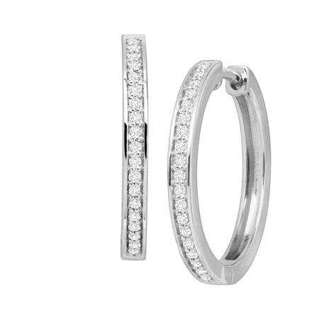 1/4 ct Diamond Inlay Hoop Earrings