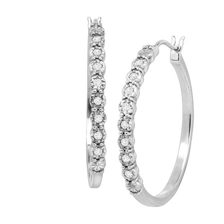 1/4 ct Diamond Hoop Earrings