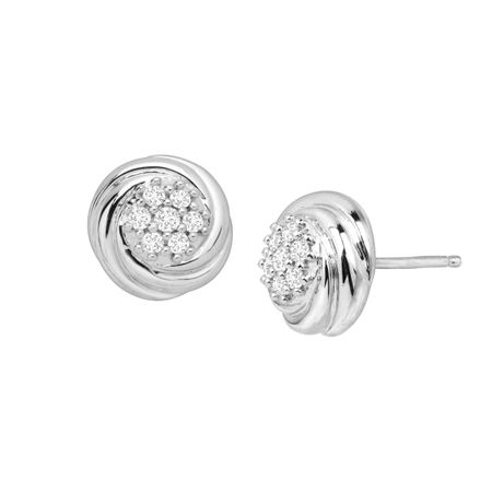 1/4 ct Diamond Swirled Cluster Earrings