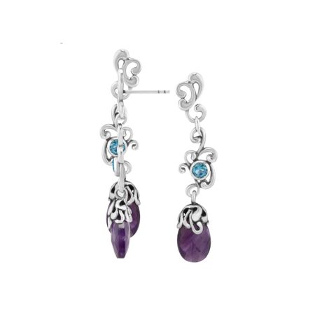Apatite & Amethyst Drop Earrings