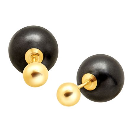 10 mm Black Crystal Pearl Earrings